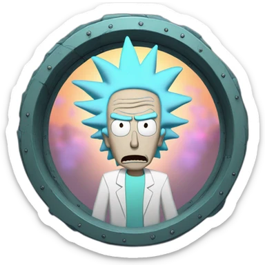 rick sanchez in a portal sticker