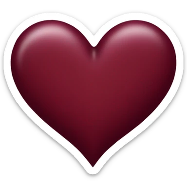 burgundy heart sticker