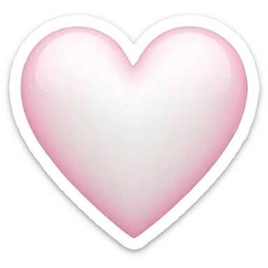 white heart with light pink sticker