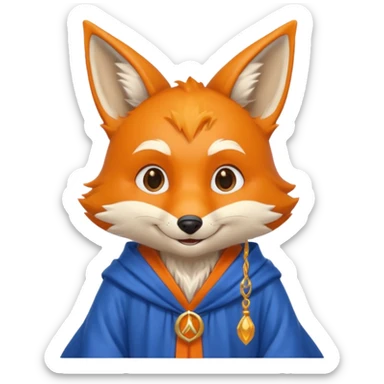 happy wizard fox sticker