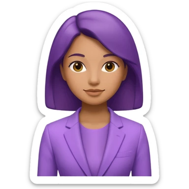 lavender-purple women’s Suit, smooth rounded neckline, simple design, glossy surface, plain background, Memoji-style. sticker