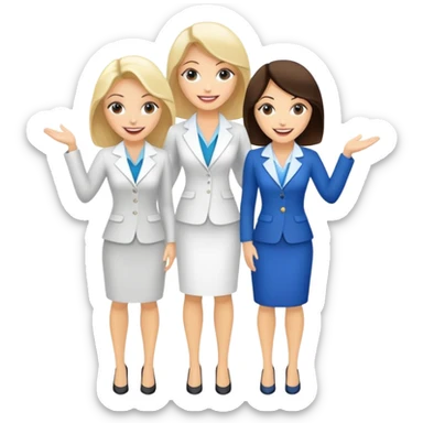 Three white lady realtors two brunettes and one blonde sticker