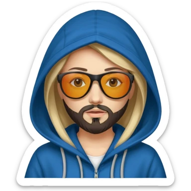 hooded women with beared with sunglass sticker