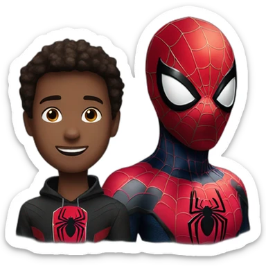 miles morales with spiderman mask sticker