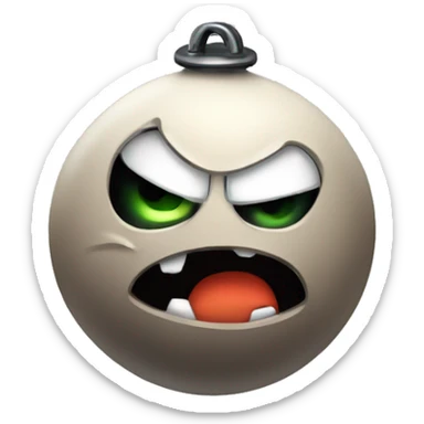 Cute angry bomb sticker