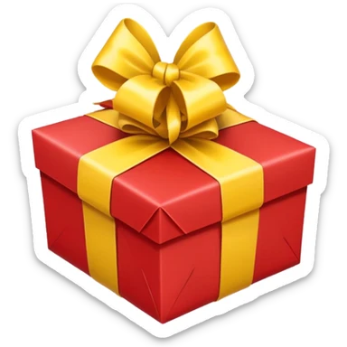 gift red with yellow ribbon sticker