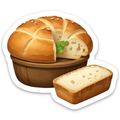  salt cellar and a loaf of peasant bread   sticker