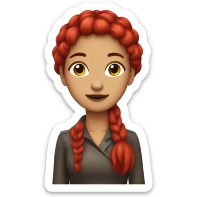 Mujer de pelo rojo acostada piel clara sticker