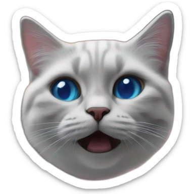 realistic nebula in cosmic space and small cat face sticker