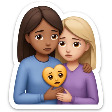 Girl comforting heartbroken friend  sticker
