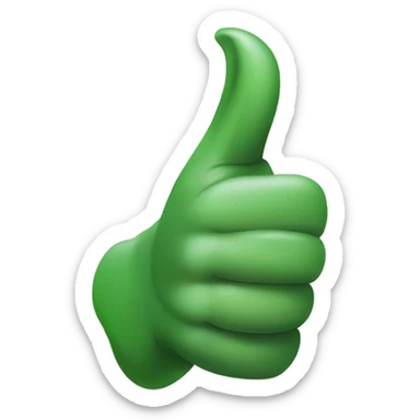 Draw an emoji of a dinosaur hand giving a thumbs up sticker