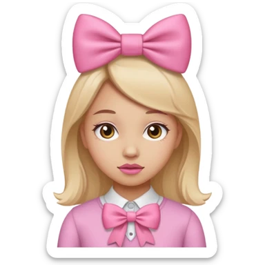 Una chica con moño Rosa para girls sticker