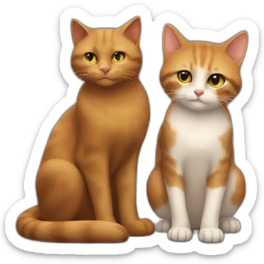 Chat noir et chat roux sticker