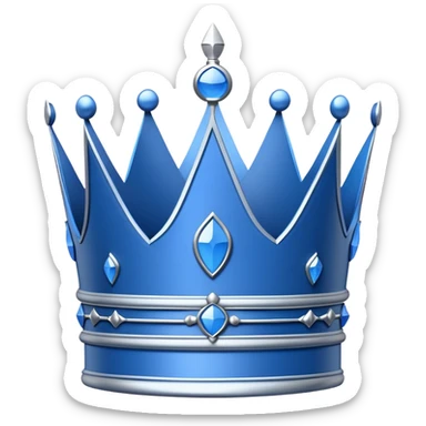 blue blueprint plan, side view, with white line drawing of a crown sticker