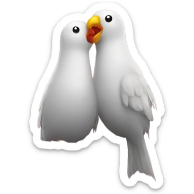 two birds in love on top of a house sticker