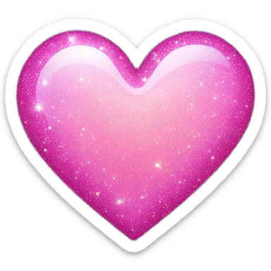 Sparkly pink heart sticker