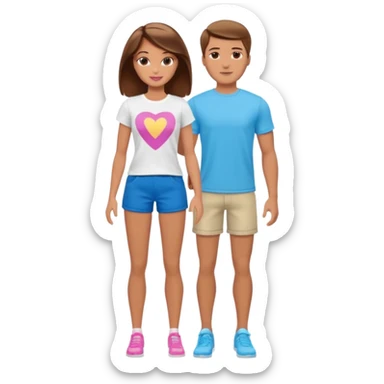 barbie merliah summers as a guy with brown har and brown eyes and tanned skin and full body sticker