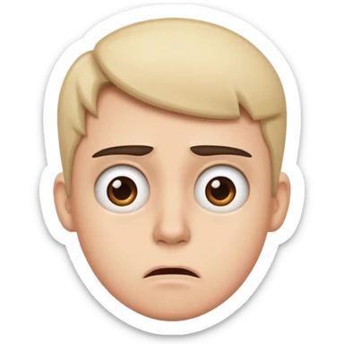 I need you to make an emoji of the gen z stare (young person like 20 yro’, like confusion, disgusted and kinda bored  sticker