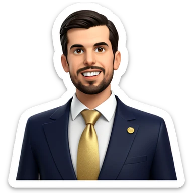 charming man in formal attire sticker