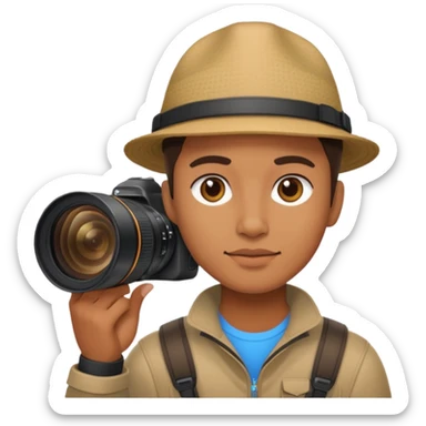 Photographer with DSLR + zoom lens sticker