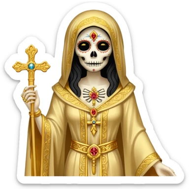 la santa muerte gold sticker