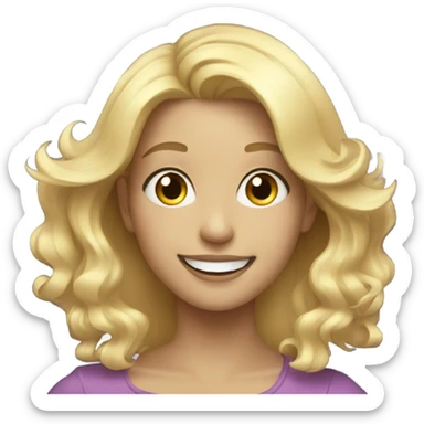 smiling girls with blonde hair and new years sticker