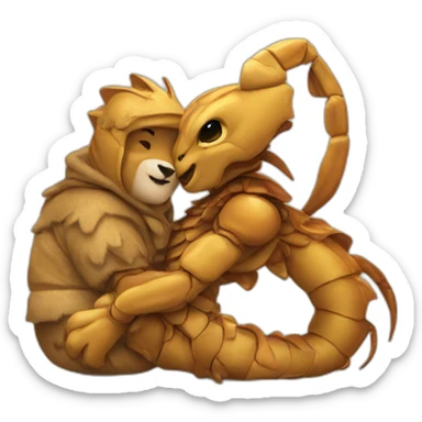 Animals scorpion hugs leo sticker
