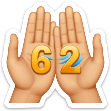 Unas manos con los numeros 6 7 sticker