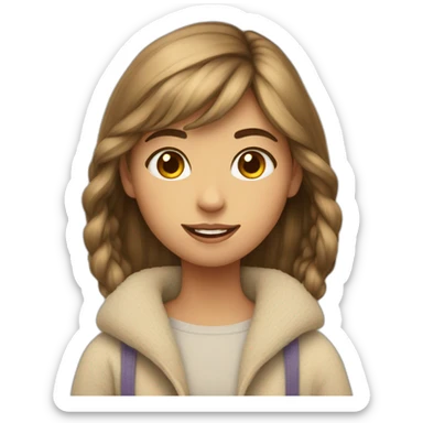 Girl on alpaga sticker