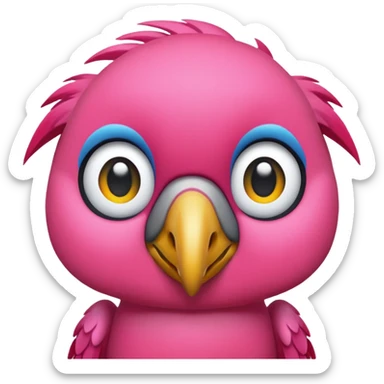 pink parrot  sticker