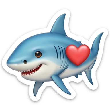 Tiburón con ojos de corazon sticker