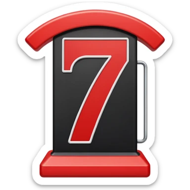 Représente moi une borne kilométrique rouge et blanche avec le chiffre 7. le bas est un rectangle blanc et le haut est en demi cercle rouge ayant la même largeur que le rectangle blanc. sticker