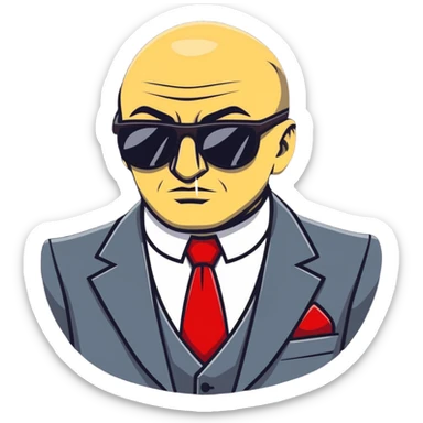 intimidating mafia boss with sunglasses and rings sticker