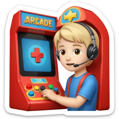 Retro Arcade Kid sticker