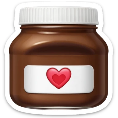 nutella jar with heart emoji, sweet and loving sticker