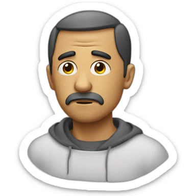 very very sad man sticker