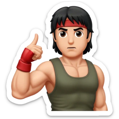 rambo showing thumb sticker