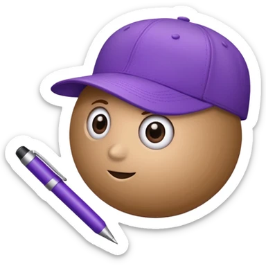 A plastic brown ball cap and the long rectangle purple. (With a pen) And looks like a BFDI style sticker