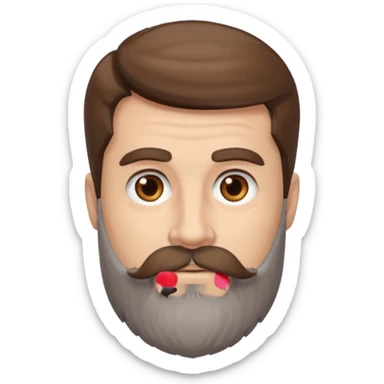 MALE, BROWN HAIR, GREY GOATY BEARD sticker