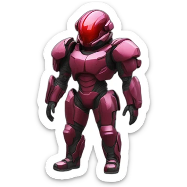 futuristic Autonomous Combat colored crimson armored pants sticker