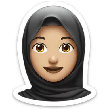 woman smile with black hijab sticker
