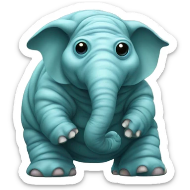 an elephant dressed up as a tardigrade sticker