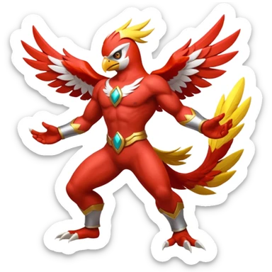Blaziken-Hawlucha-fusion sticker