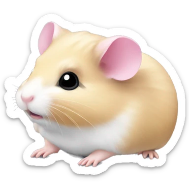 hamster visage gris  ému avec noeud rose  sticker