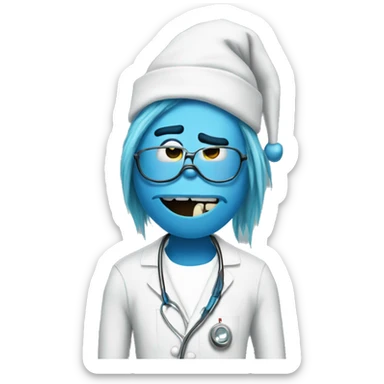 blue grinch in surgery sticker