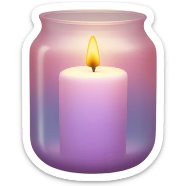 Candle in a powder-colored glass sticker
