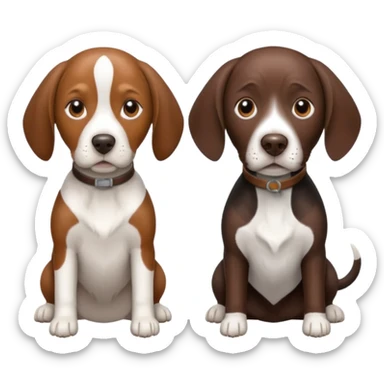 beagle and german shorthaired pointer side by side sticker