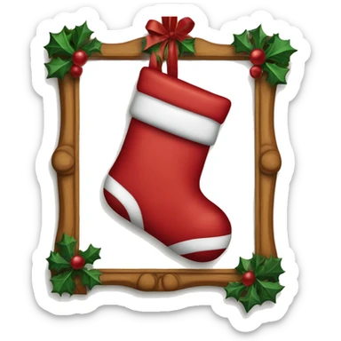 christmas stocking being hung on a wall sticker
