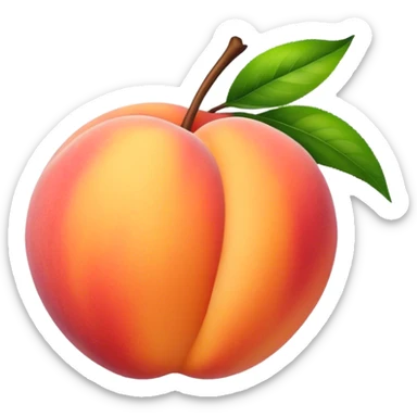 Peach with peach bloom sticker