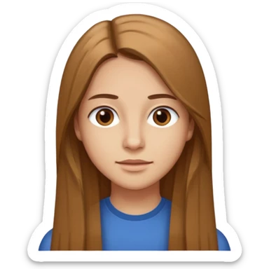 30 yr light brown hair long straight hair, brown eyes sticker